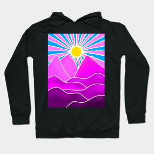 Pink Mountain Nature Sunset Hoodie